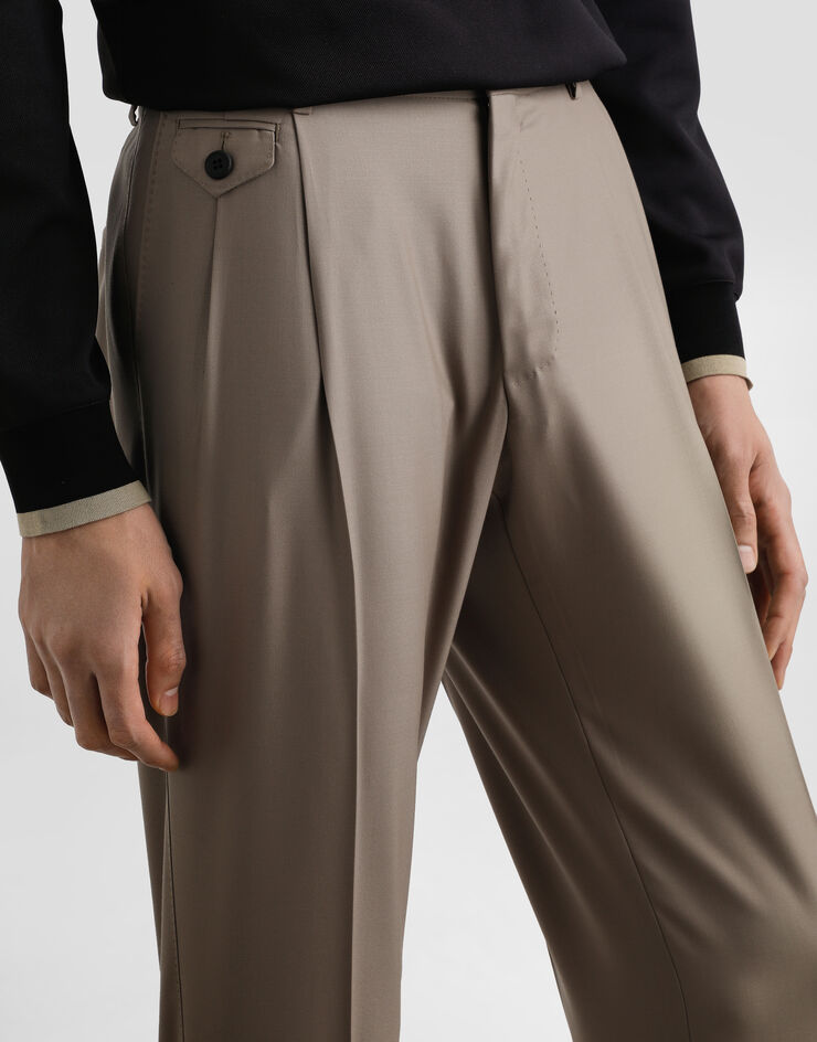Dolce & Gabbana Double-fold wool canvas trousers Multicolor GV4EETFURK8
