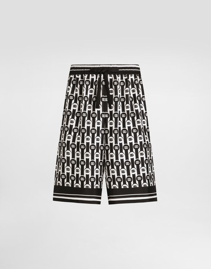 Dolce & Gabbana Bermudas en sarga de seda Imprima GV37ATHI1ZX