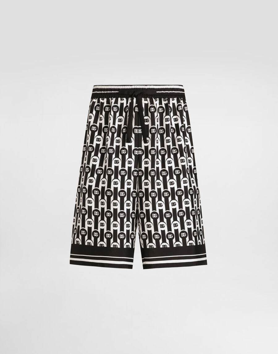 Silk twill bermuda shorts