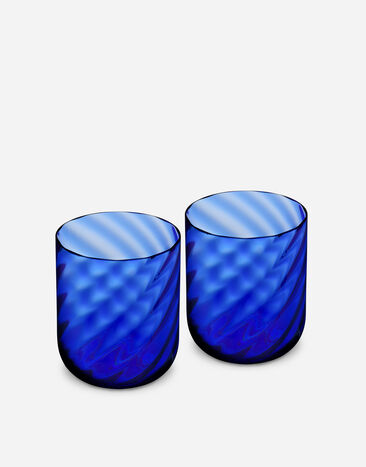 Dolce & Gabbana Set 2 Hand-Blown Murano Water Glasses Multicolor TCB003TCALV