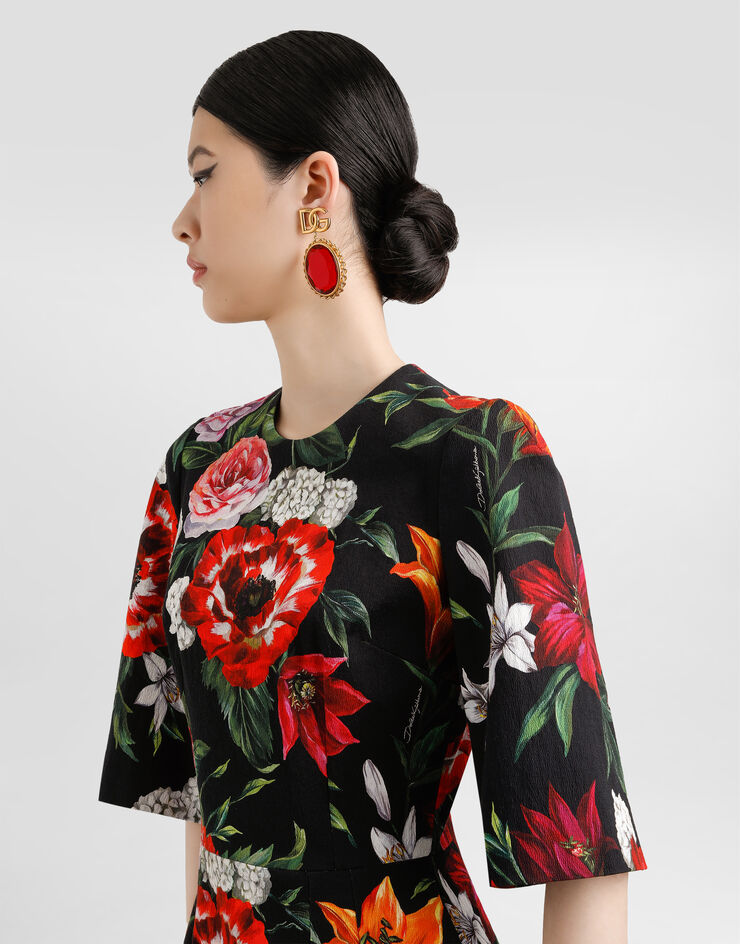 Dolce & Gabbana Flower-print crewneck dress Print F6TWTTFSRQT