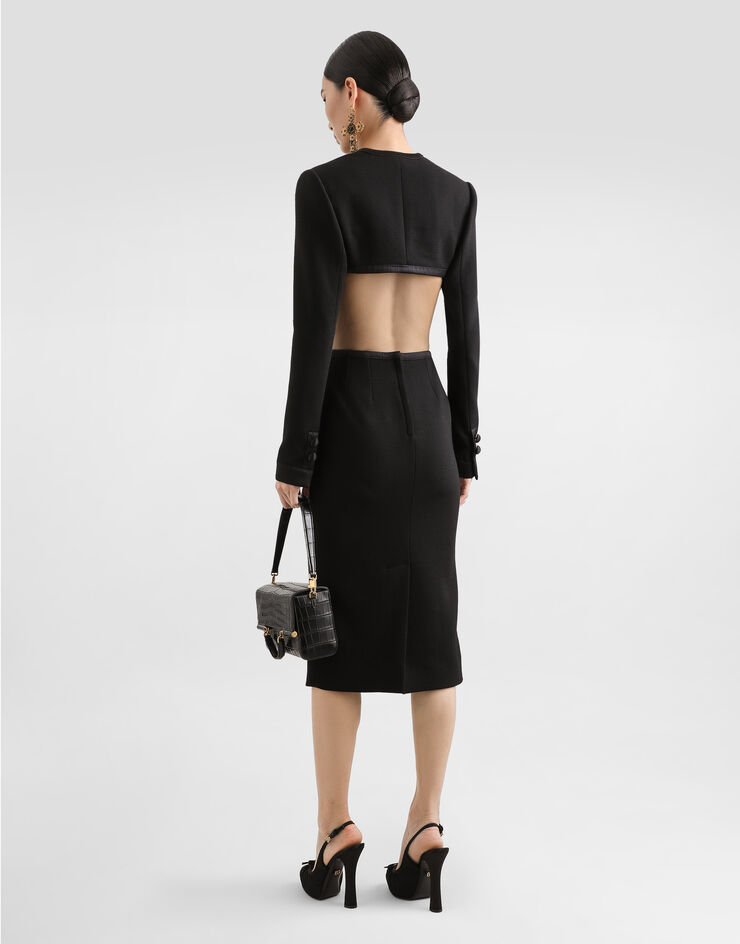 Dolce & Gabbana Cubrehombros de crepé de lana Negro F27FITFUBD2