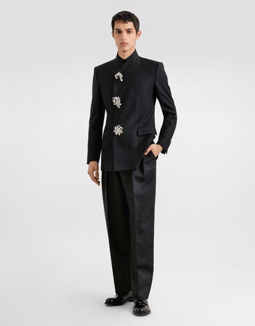 Dolce & Gabbana Wool gabardine trousers Black GP166TFU21E
