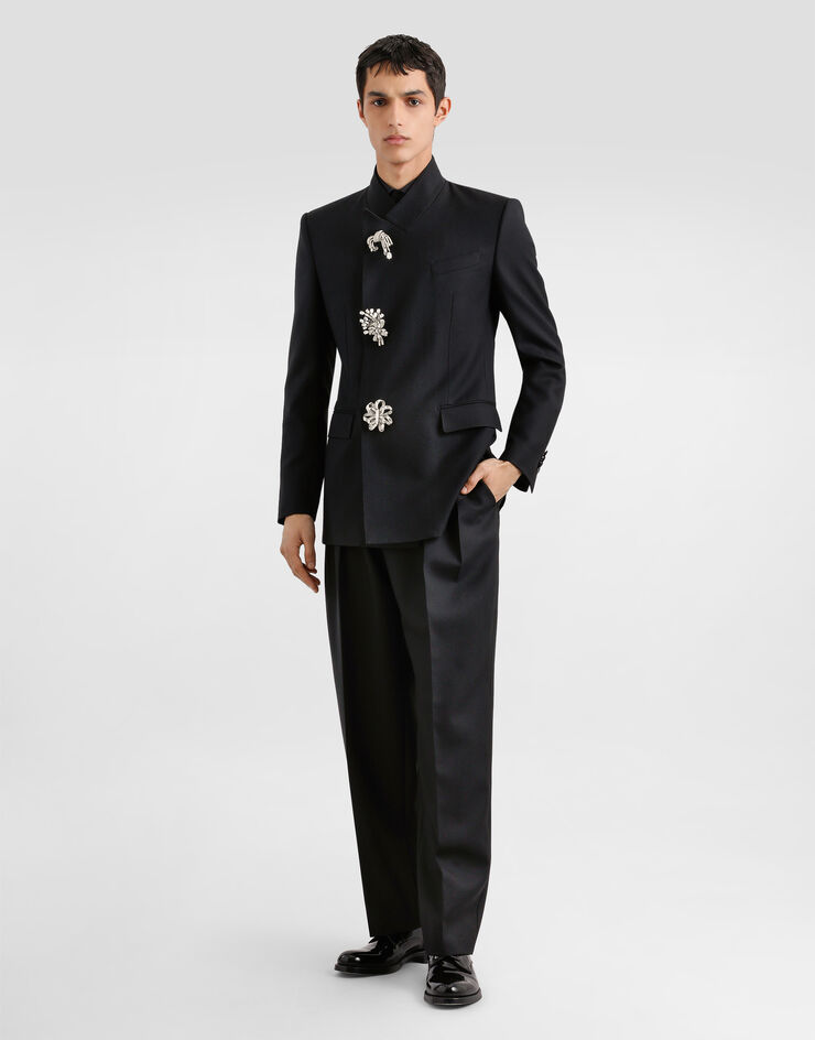 Dolce & Gabbana Wool gabardine trousers Black GP166TFU21E
