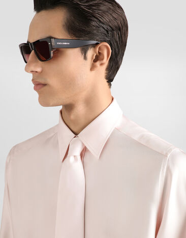 Dolce & Gabbana قميص martini من تويل حرير Pink G5ML1TFU1XB