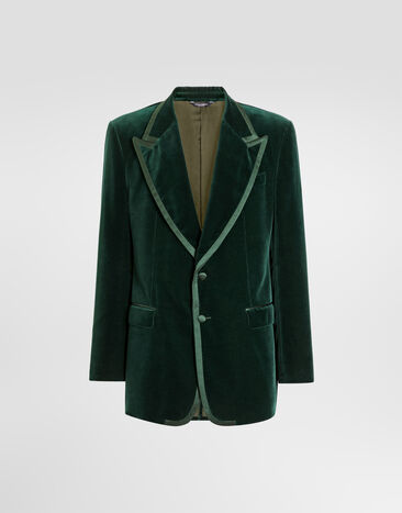 Dolce & Gabbana Single-breasted tuxedo jacket in velvet Dolce & Gabbana Single-breasted tuxedo jacket in velvet G2WK8TFUVG7