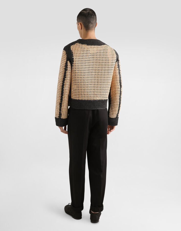 Dolce & Gabbana Blouson en raphia tressé Multicolore G9BNRTGJ151