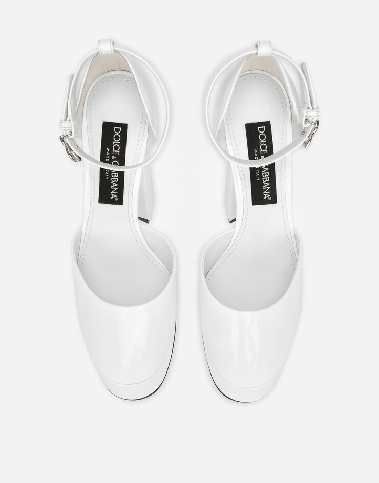 Polished calfskin platforms in White for | Dolce&Gabbana® US