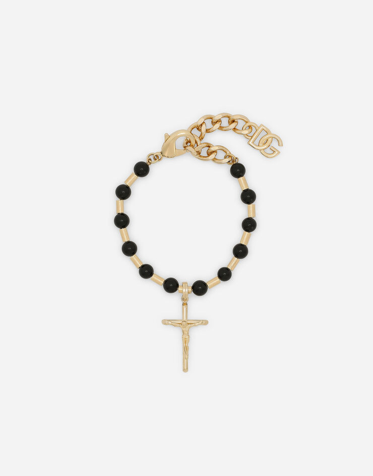 Dolce & Gabbana Pulsera de esferas con cruz «DNA» Gold WBQ1D3W1111