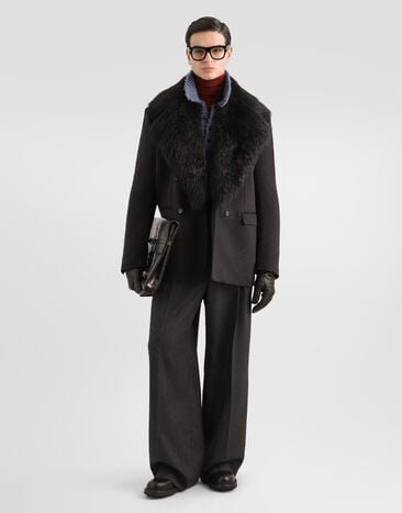 Dolce & Gabbana Palermo double-breasted cashmere jacket Grey G2VK3ZHU2BY