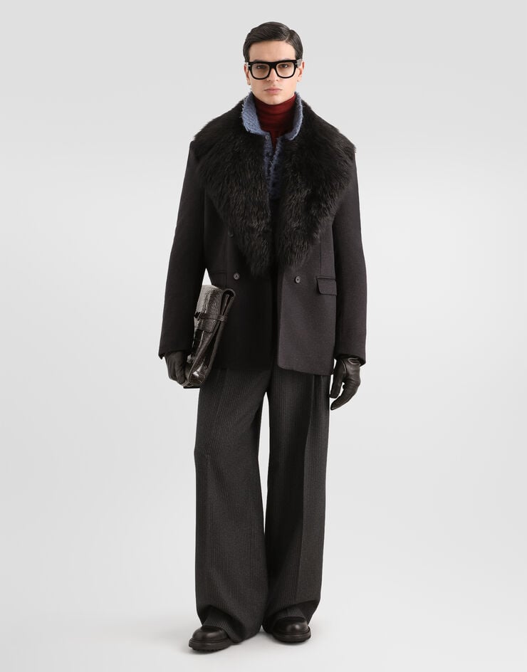 Dolce & Gabbana Palermo double-breasted cashmere jacket Grey G2VK3ZHU2BY