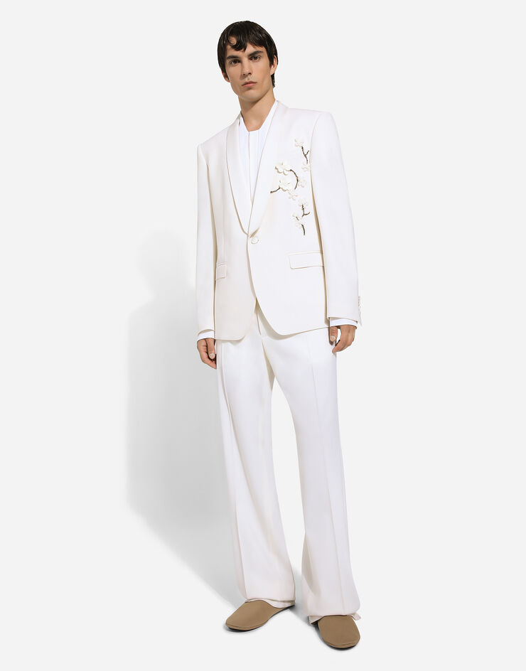 Dolce & Gabbana Single-breasted Martini-fit jacket with embroidery White G2RU1ZGH908