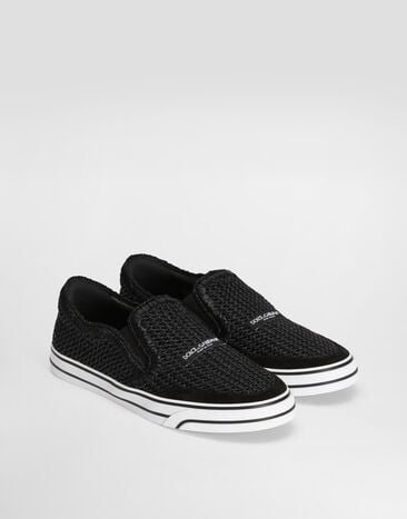 Dolce & Gabbana DG Sailing sneakers in raffia Black CS2479A0903