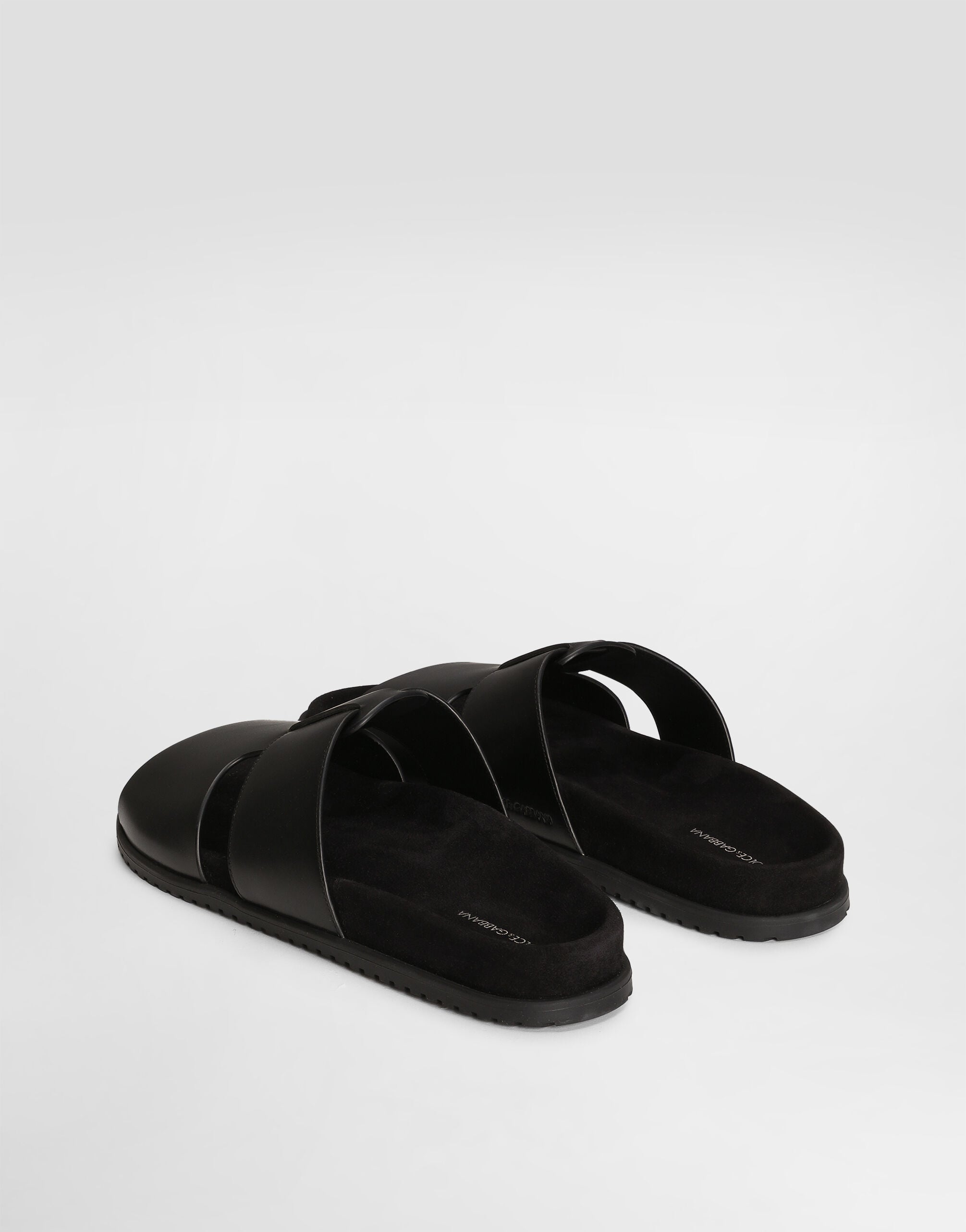 DG casual calfskin sandals in Black for Men | Dolce&Gabbana®