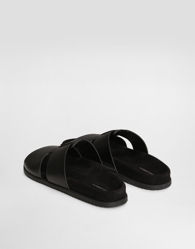 Dolce & Gabbana DG casual calfskin sandals Black A80570A0118