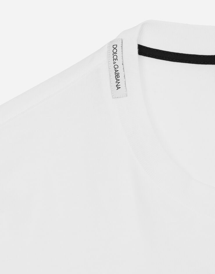 Dolce & Gabbana T-shirt cotone con stampa logo DG Bianco G8OA3TFU7EQ