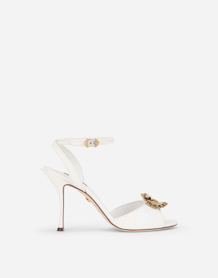 Dolce & Gabbana Matelassé nappa leather Devotion sandals BLANC CR0944AV967