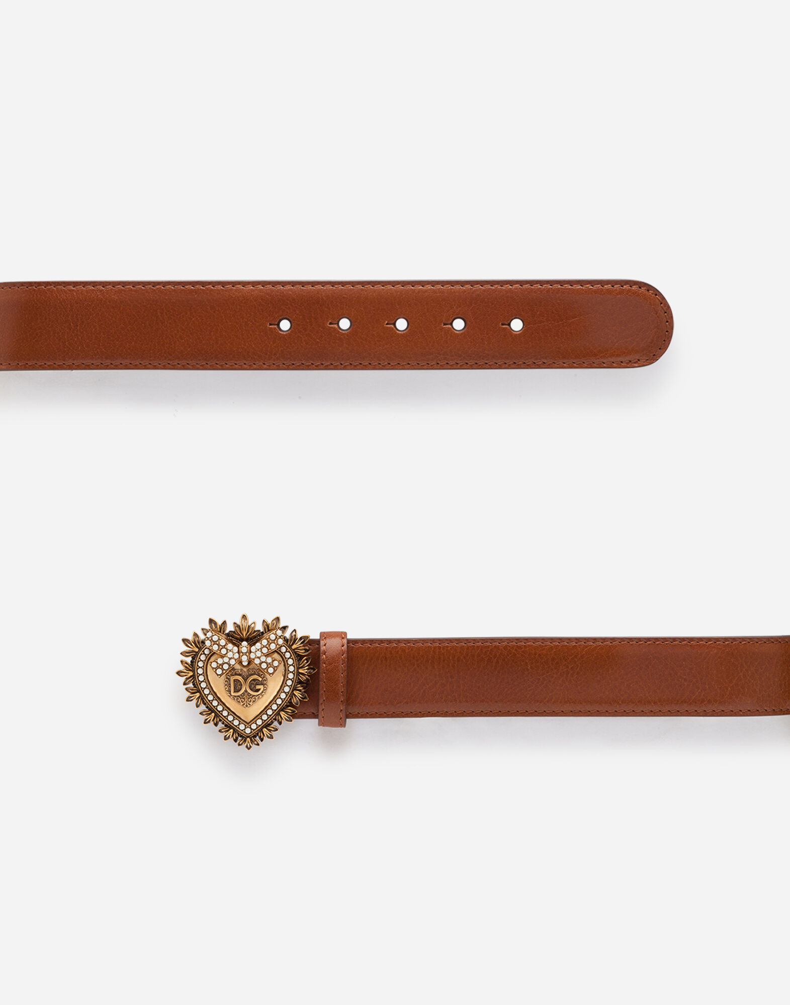 Devotion belt in polished cowhide