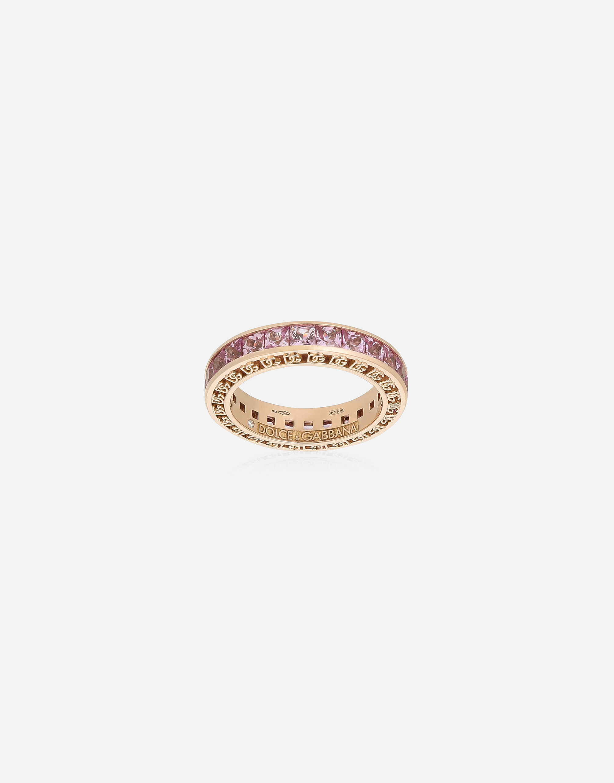 Dolce & Gabbana Anna ring in red gold 18kt with pink sapphires Gold WRQA1GWQC01