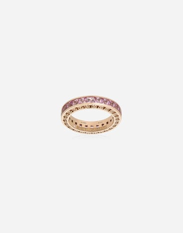 Dolce & Gabbana Anna ring in red gold 18kt with pink sapphires White WRQA1GWSPBL