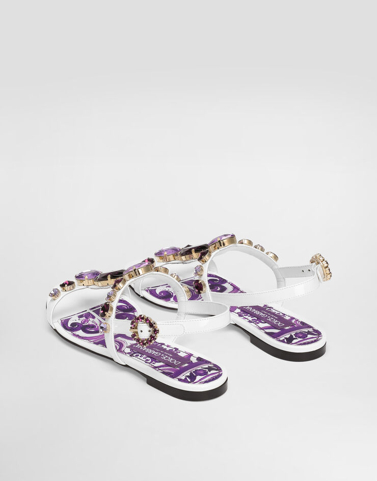 Dolce & Gabbana Flip-flops with jewel embroidery Multicolor CQ0601AT848