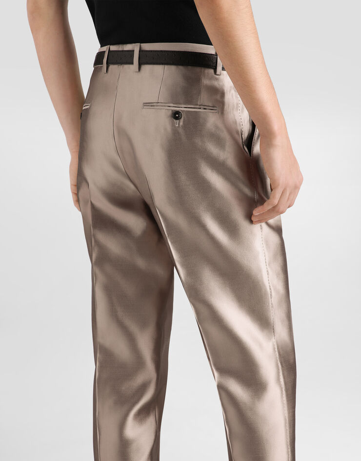 Dolce & Gabbana Silk shantung trousers Beige GW0NETFU1L6