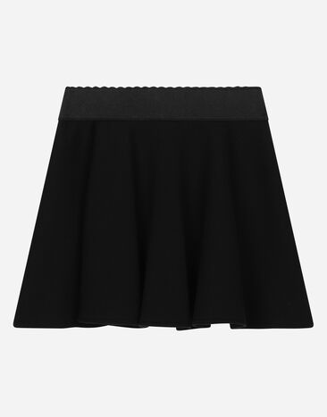 Dolce & Gabbana ミニサーキュラースカート ロゴプレート ブラック L54I67G7M7I