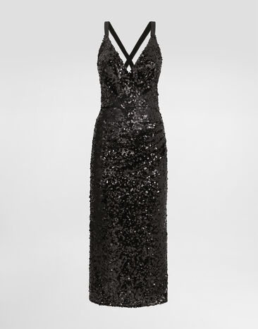 Dolce & Gabbana Dress with sequins Black F6H7MTHLMZM