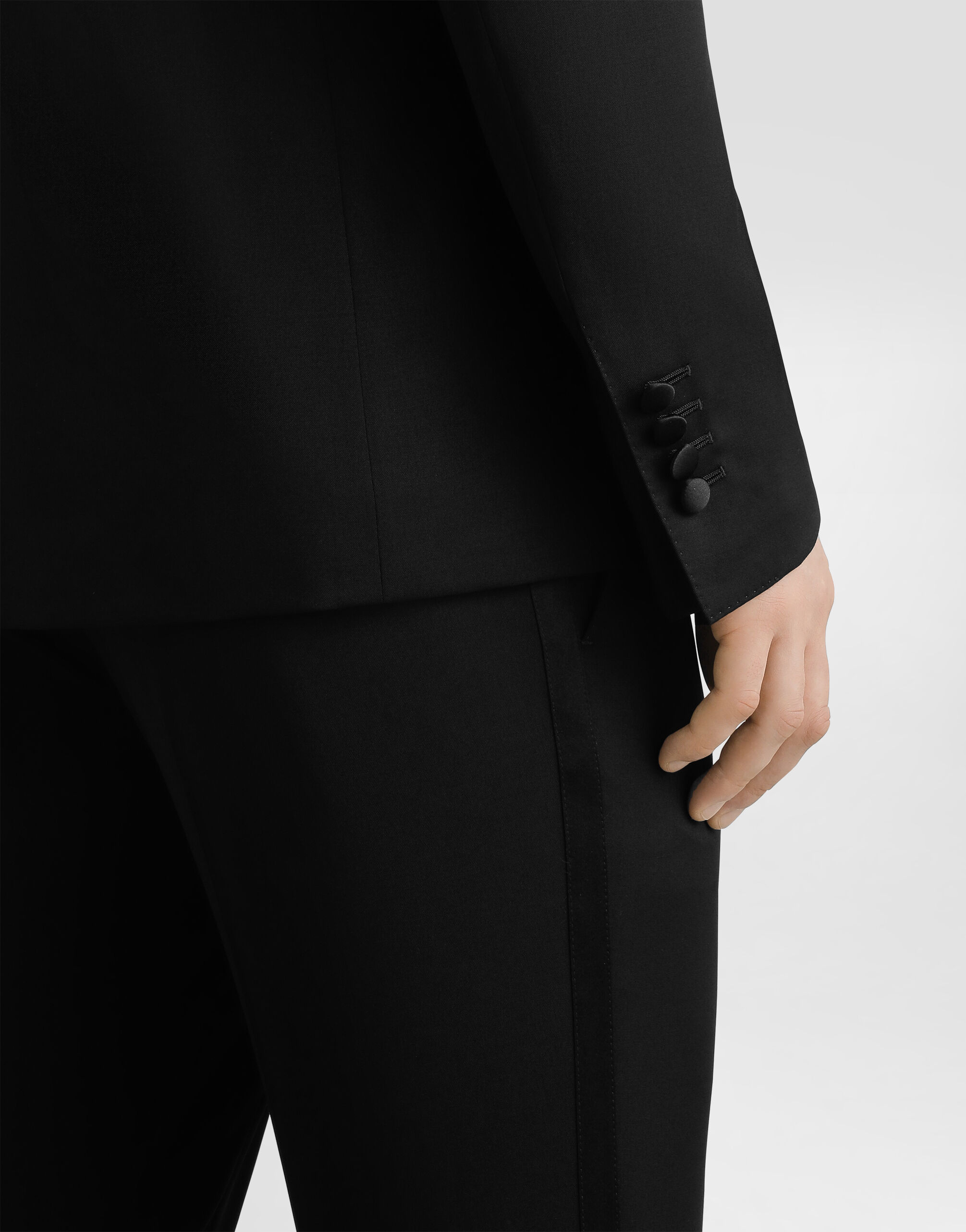3-piece double-breasted wool gabardine suit