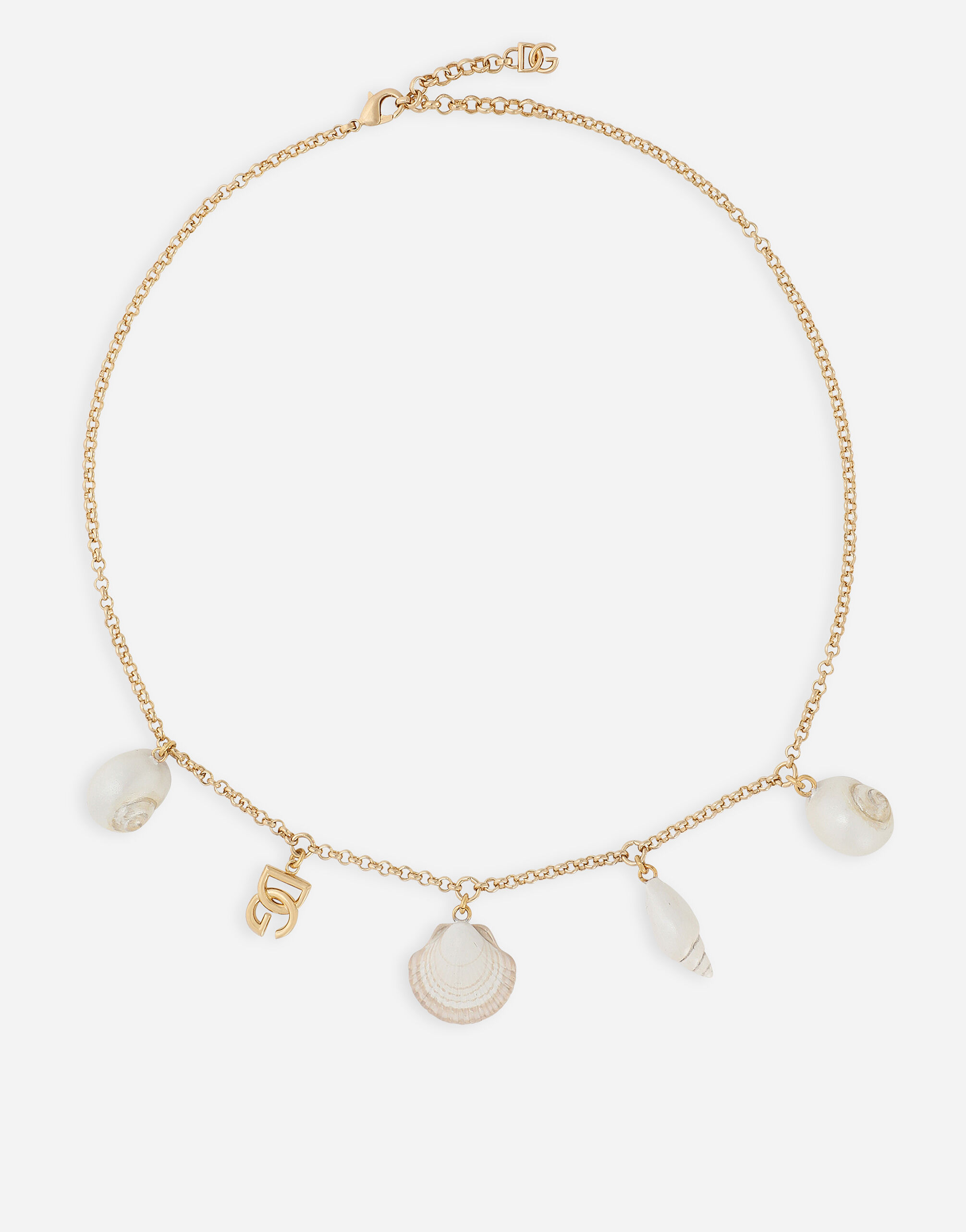 Necklace with DG logo and shells in Gold for Women Dolce Gabbana US