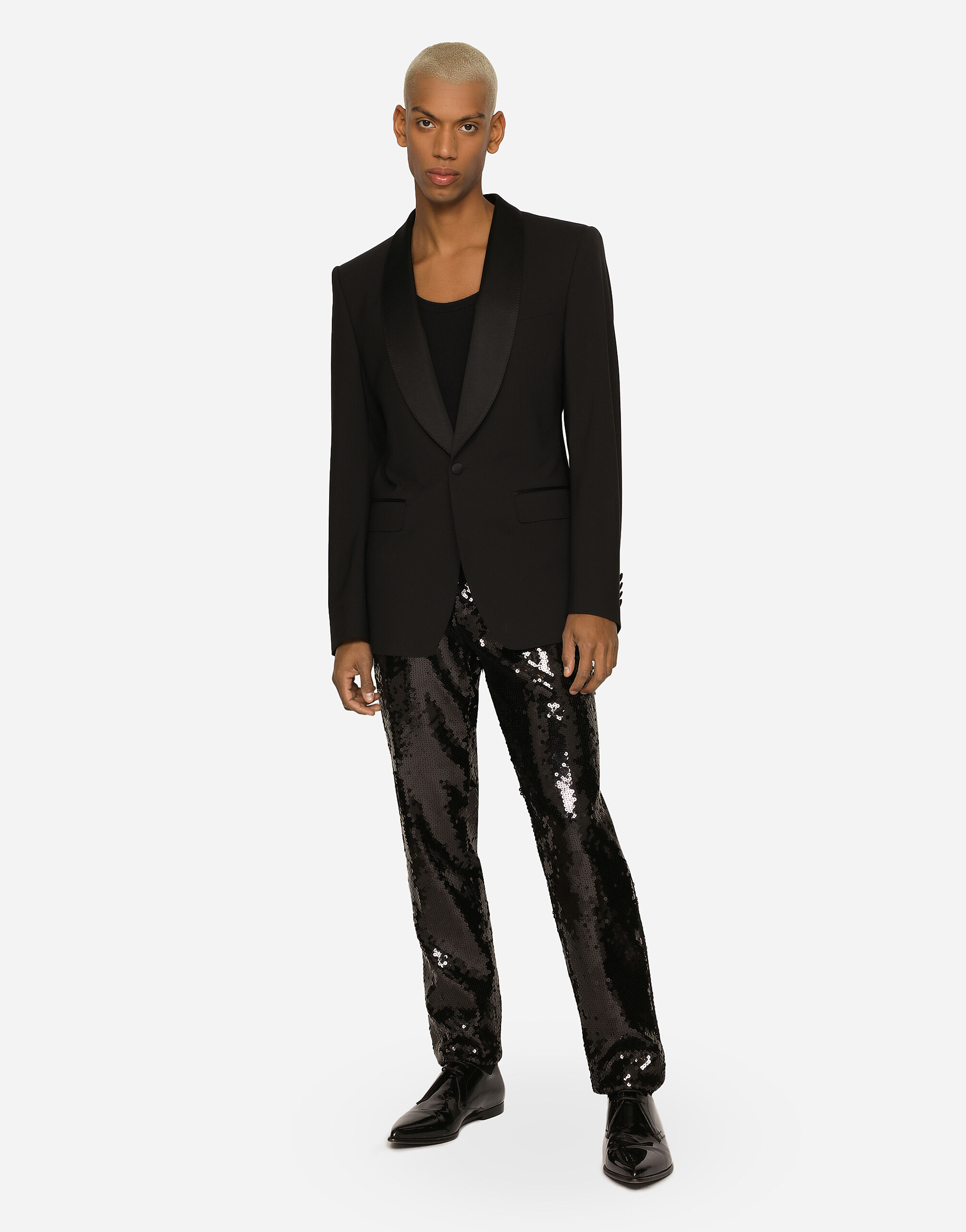 ブラックのメンズ Single-breasted stretch wool Sicilia-fit