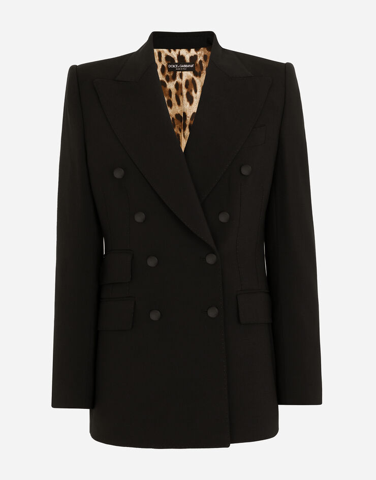 Dolce & Gabbana Double-breasted virgin wool jacket Black F29DPTFUBAJ