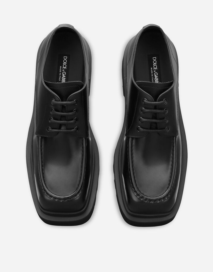 Dolce & Gabbana حذاء ديربي من جلد عجل أسود A10806A1203