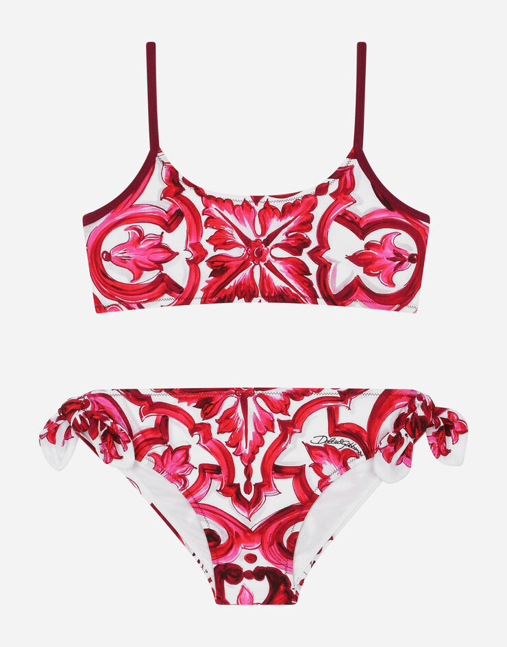 DolceGabbanaSpa Bikini con estampado Maiolica Multicolor L5J829G7J5H