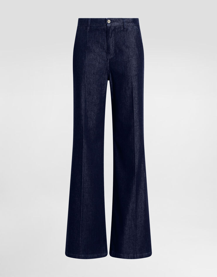 Dolce & Gabbana Pantaloni palazzo in denim di seta Multicolore FTC6YDG8MR3