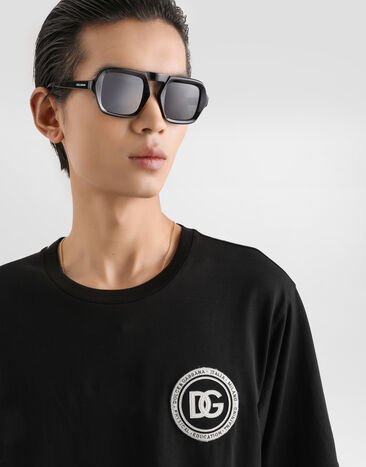 Dolce & Gabbana Jersey t-shirt with patch Black G8PN9ZG7PZF