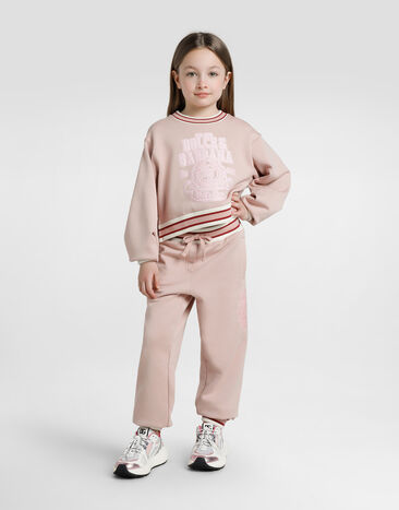 Dolce & Gabbana Oversize-Hose aus Jersey mit DG-Print Pink L5JPD7G7PHC