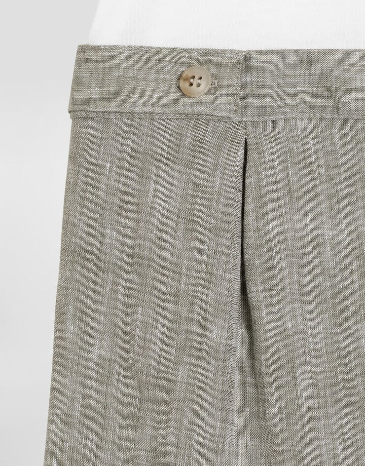 Dolce & Gabbana Interlock and linen romper with DG embroidery Multicolor L1JOBXG7P5R