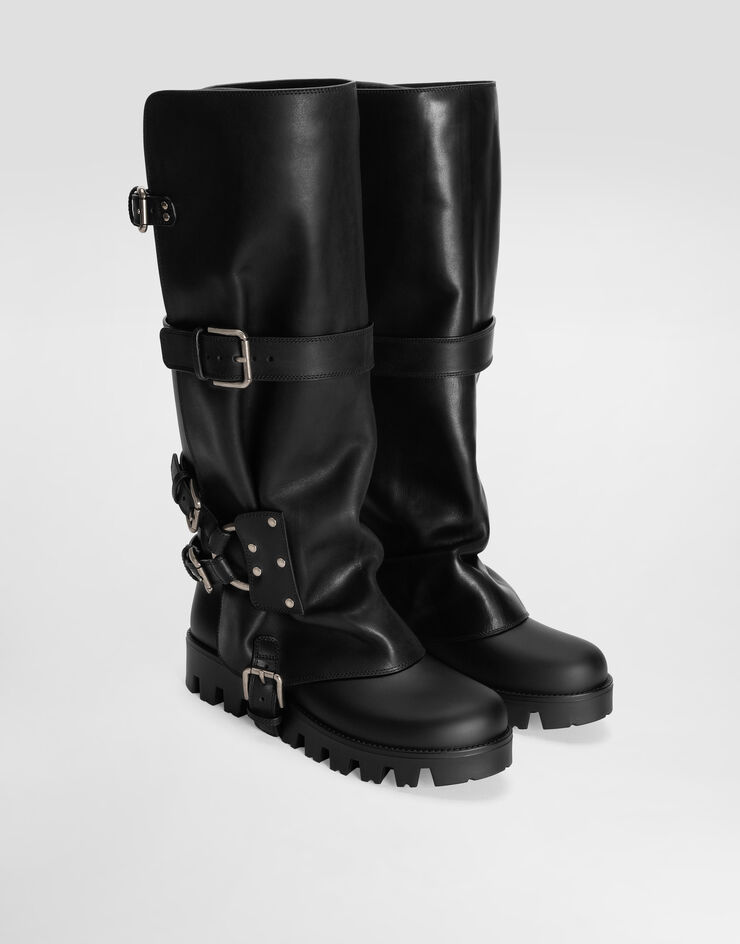 Dolce & Gabbana Boots in rubber and calfskin Black CU1288AX872