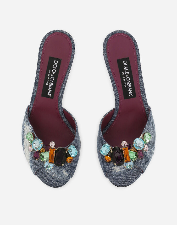 Dolce & Gabbana Mule en patchwork de denim Azul CR1661AR142