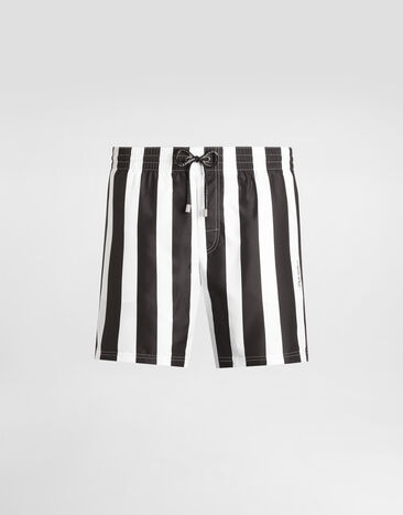 Dolce & Gabbana Mid-length swim trunks with striped print Multicolor M4A09JFSGAQ