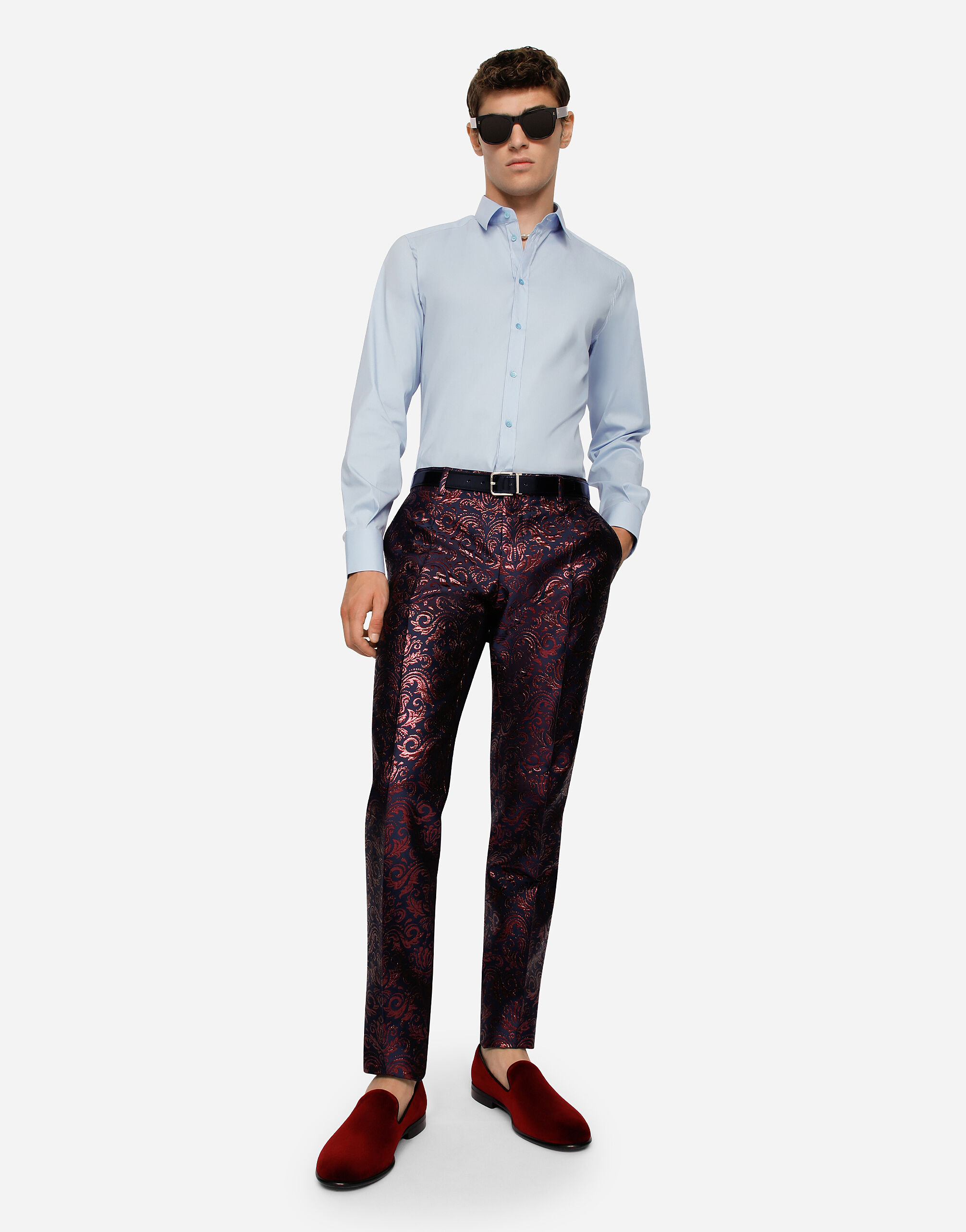 Chemise de la collection gold en coton stretch en Bleu pour homme