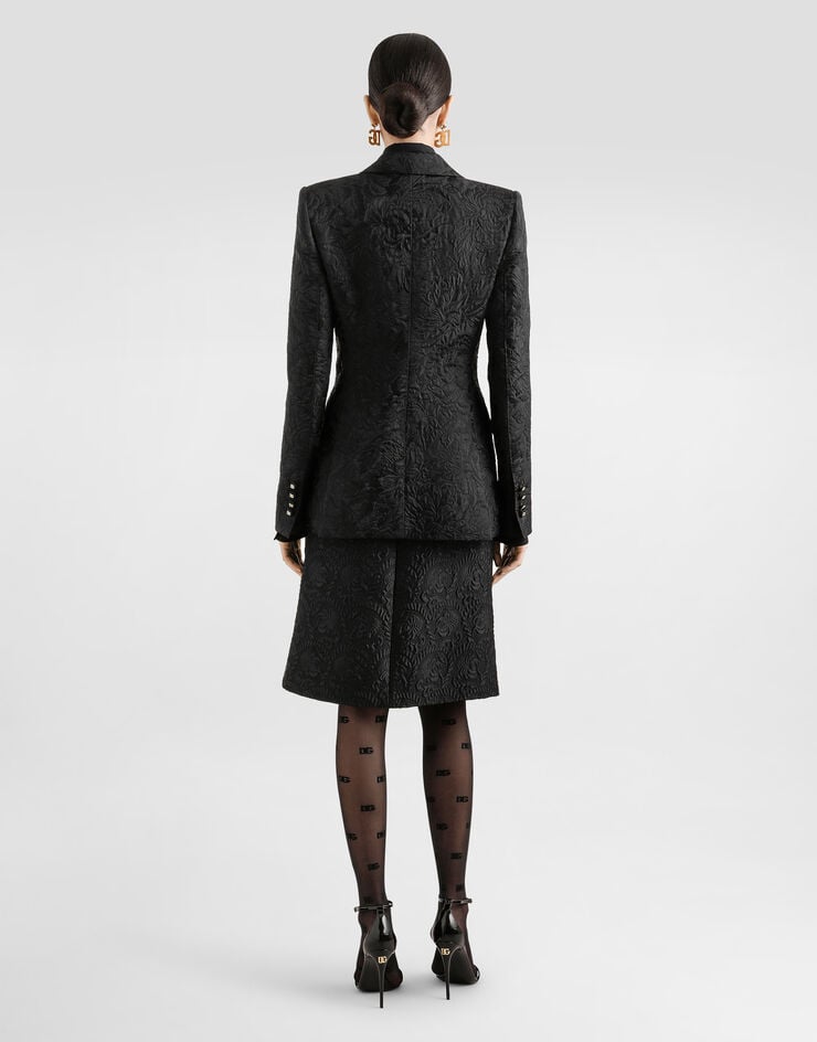 Dolce & Gabbana Giacca turlington in broccato Nero F29UCTGDDBT