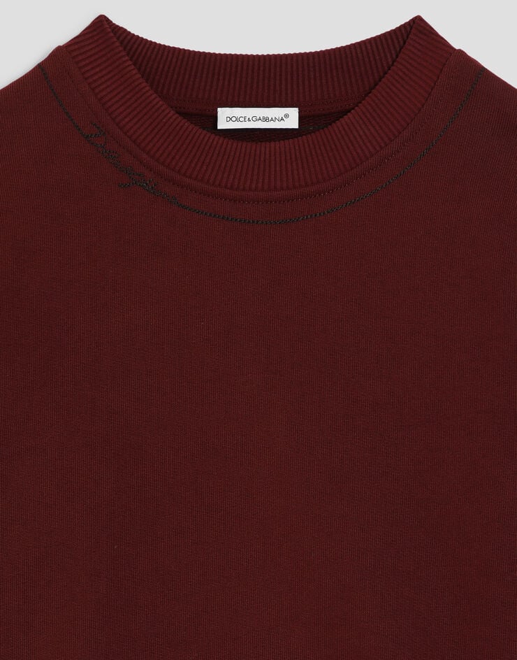 Dolce & Gabbana Cotton sweatshirt with logo Dolce & Gabbana Cotton sweatshirt with logo Bordeaux L4JWKDG7QK0