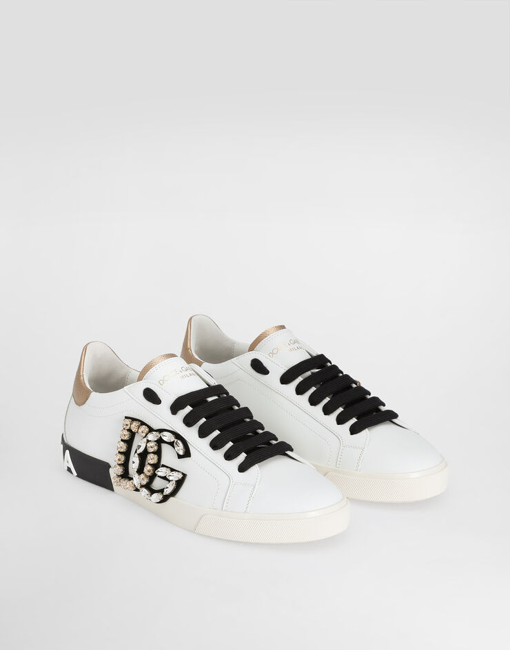 Dolce & Gabbana Sneaker Portofino vintage in pelle di vitello Bianco CK2203AO902