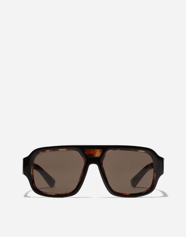 Dolce & Gabbana نظارة شمسية Lusso Sartoriale بني في الأعلى/ذهبي لؤلؤي وبني VG4516VP673