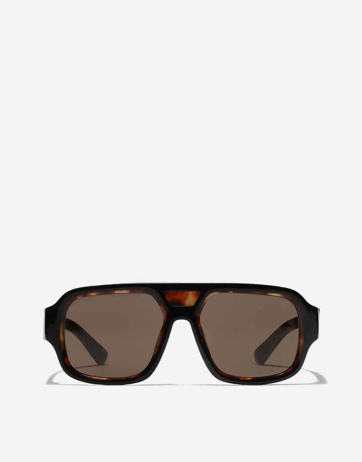 Dolce & Gabbana نظارة شمسية Lusso Sartoriale بني في الأعلى/ذهبي لؤلؤي وبني VG4516VP673