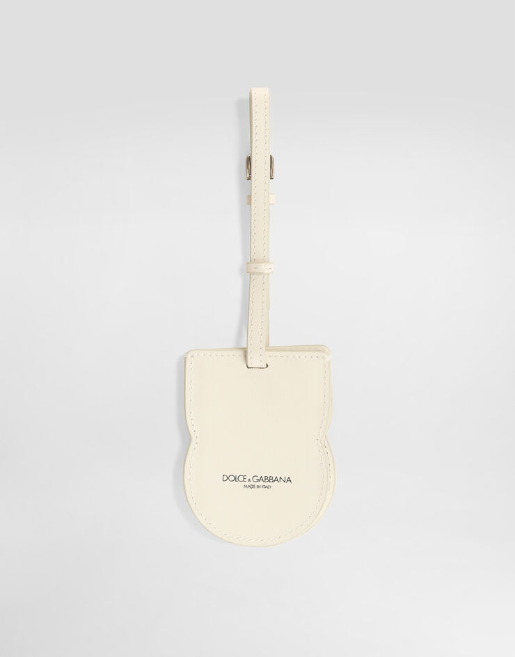 Dolce & Gabbana Calfskin keychain with dg logo White BP3473A0690