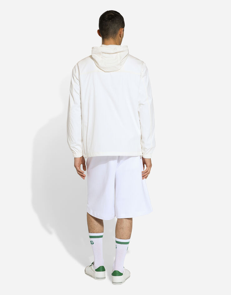 Dolce & Gabbana Sweatshirt aus Jersey mit DG-Logoplakette Weiss G9AHSTG7NTZ