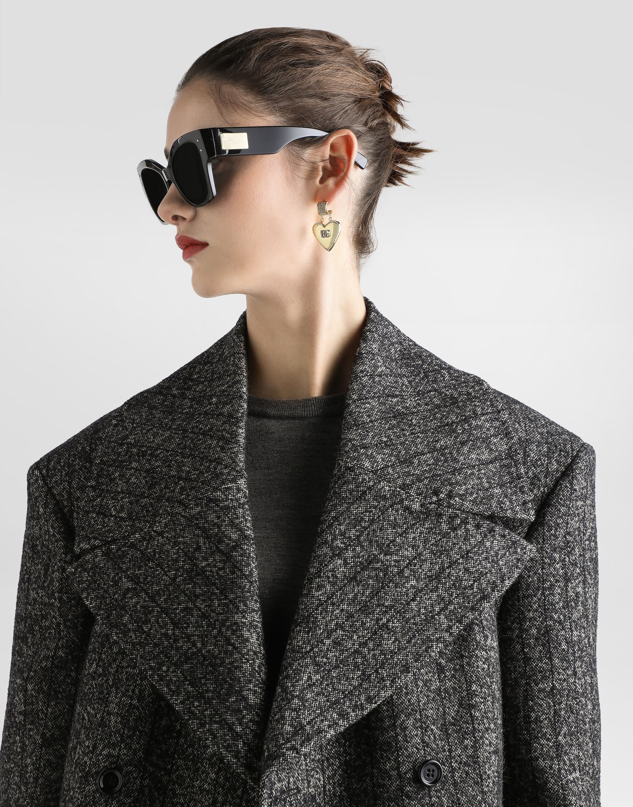 Oversized striped wool jacket in Multicolor for Women
